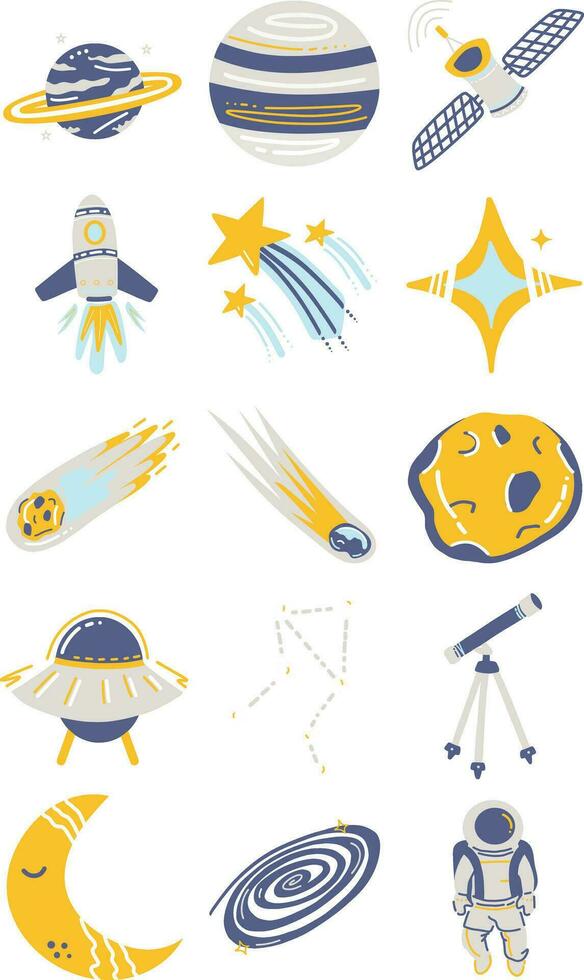 Great Universe Outer Space Illustration Set vector