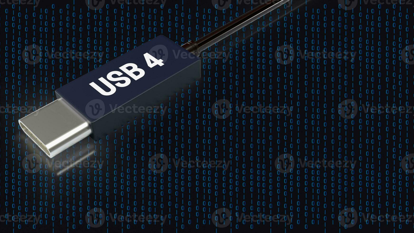 The usb 4 cable for technology concept 3d rendering. photo