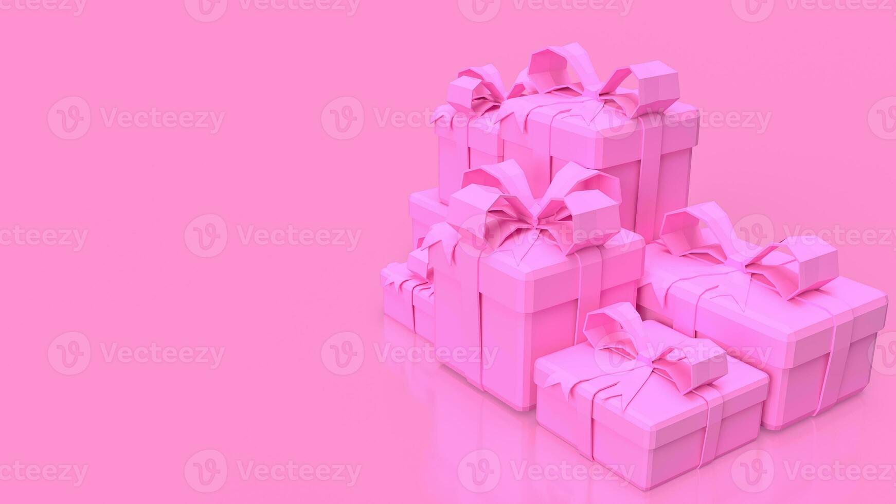 The pink gift box for Valentine's Day concept 3d rendering photo