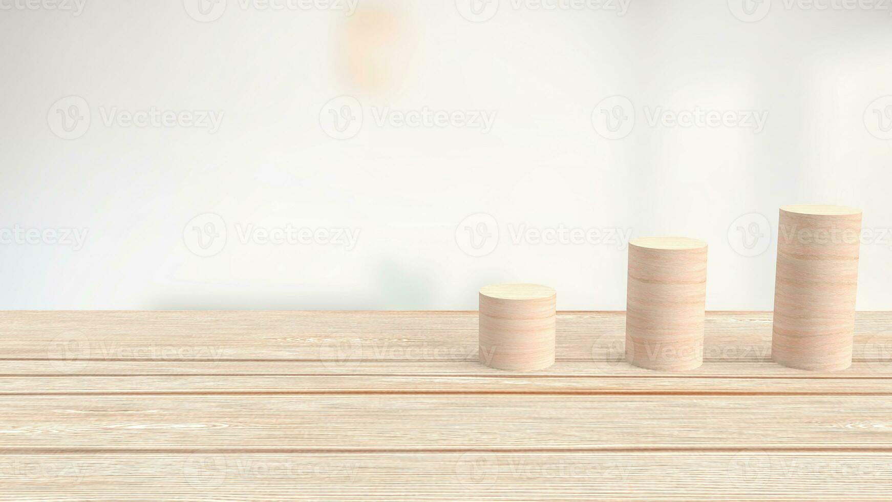 The wood chart for Business concept 3d rendering. photo