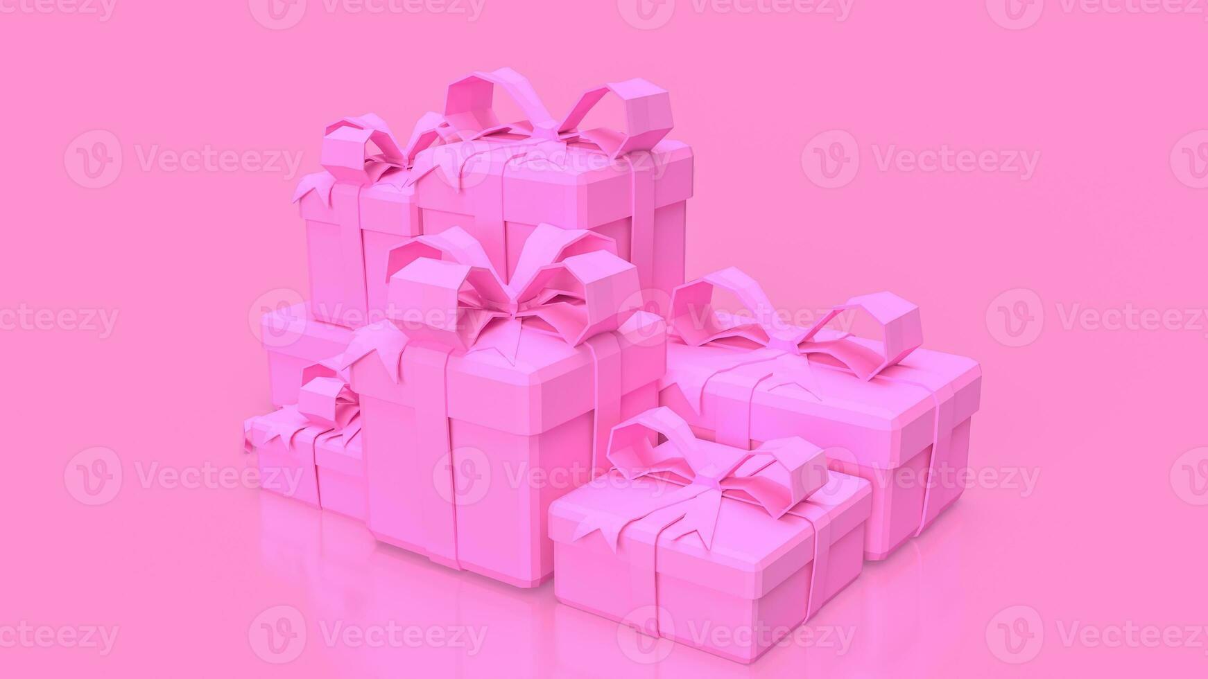 The pink gift box for Valentine's Day concept 3d rendering photo