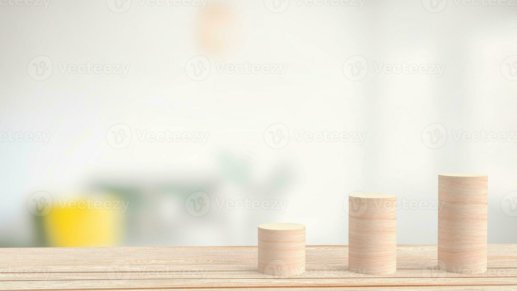 The wood chart for Business concept 3d rendering. photo