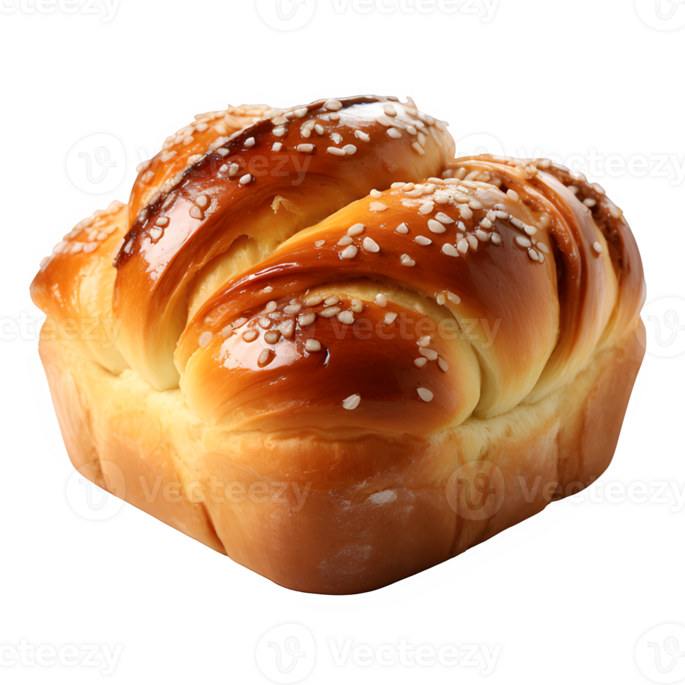 AI generated sweet bun isolated on transparent background ,sesame cake png ,generative ai
