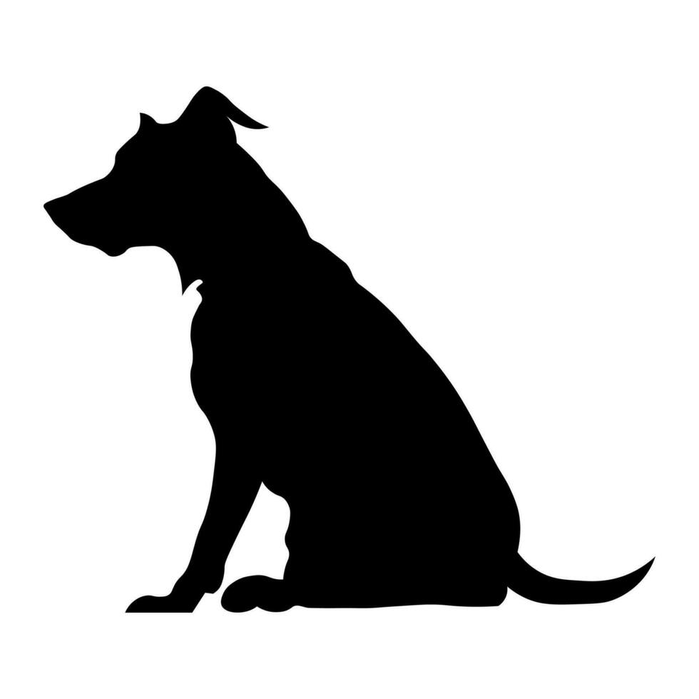 Dog black icon isolated on white background vector