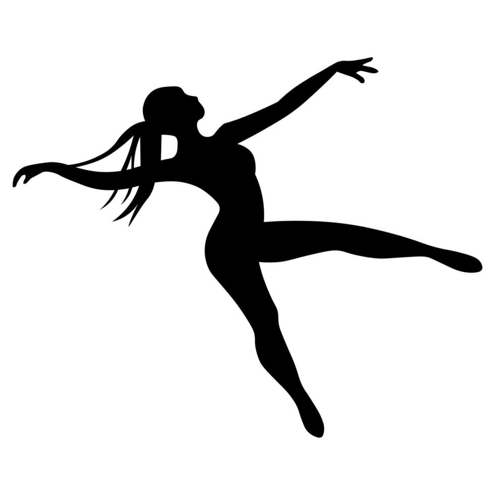 Female dancer black icon isolated on white background vector