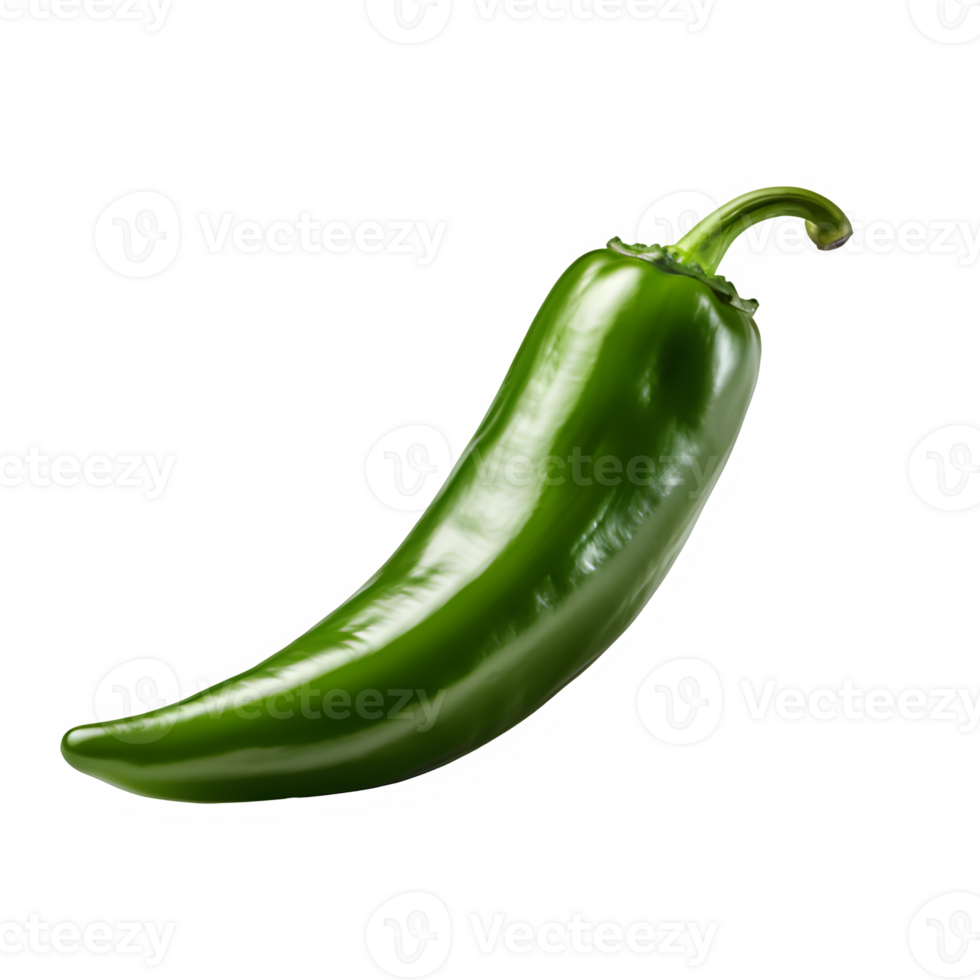 AI generated green chilies isolated on transparent background ,green chili png ,generative ai