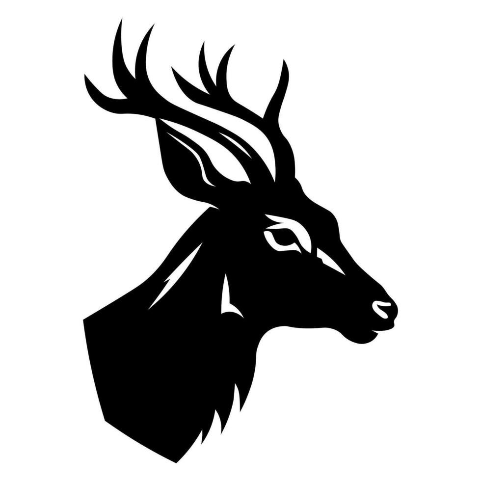 Deer black icon isolated on white background vector