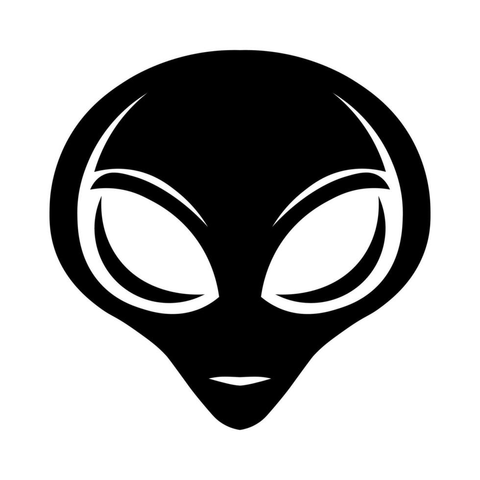 extraterrestre vector negro icono aislado en blanco antecedentes