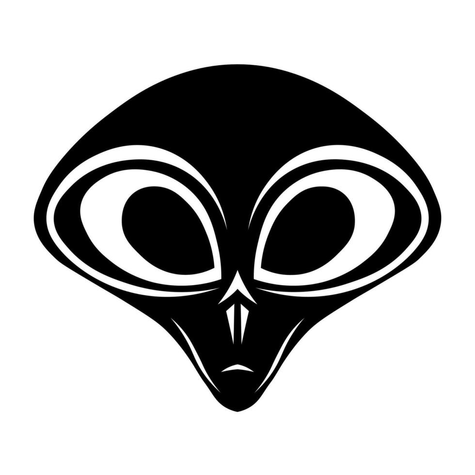 Alien vector black icon isolated on white background