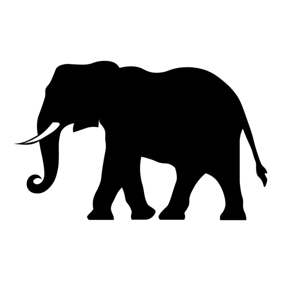 elefante negro icono aislado en blanco antecedentes vector