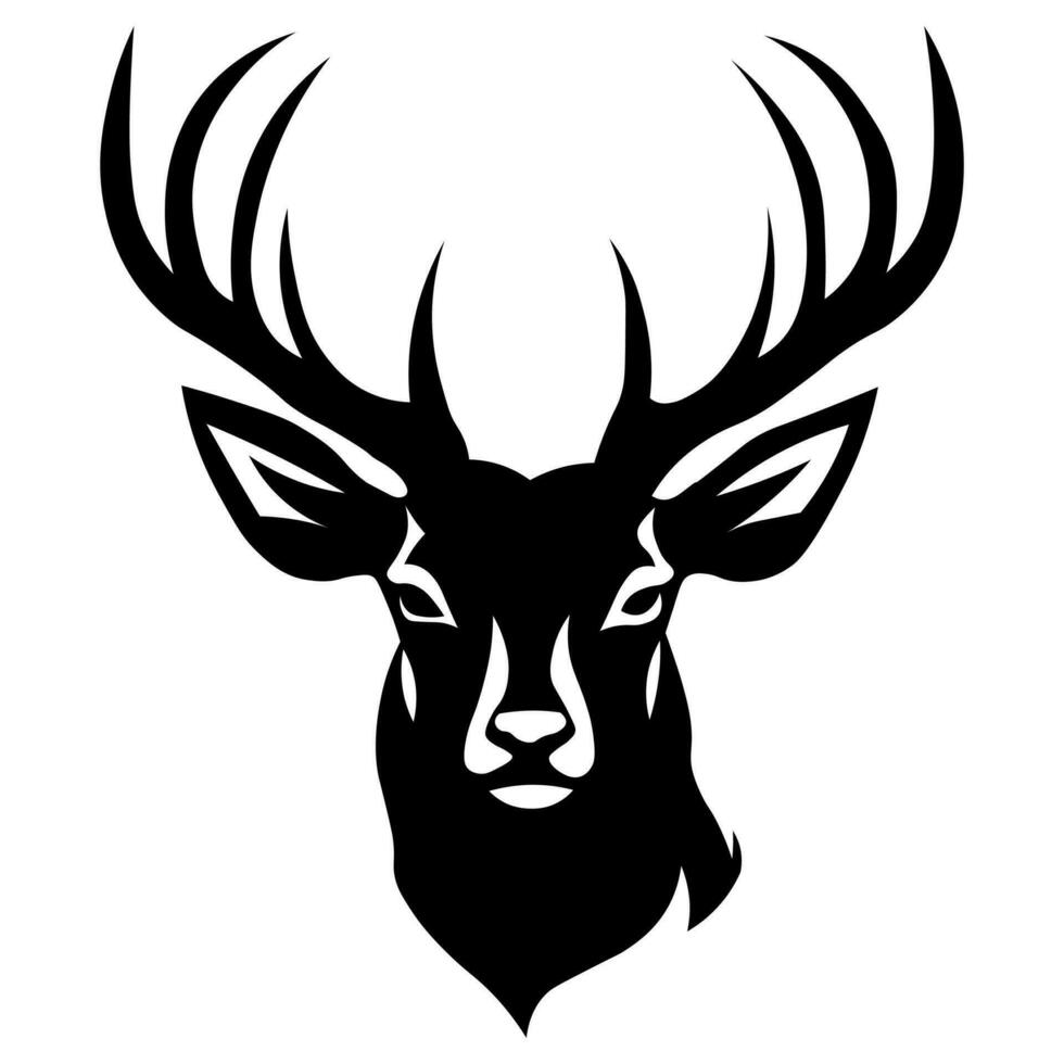 Deer black icon isolated on white background vector