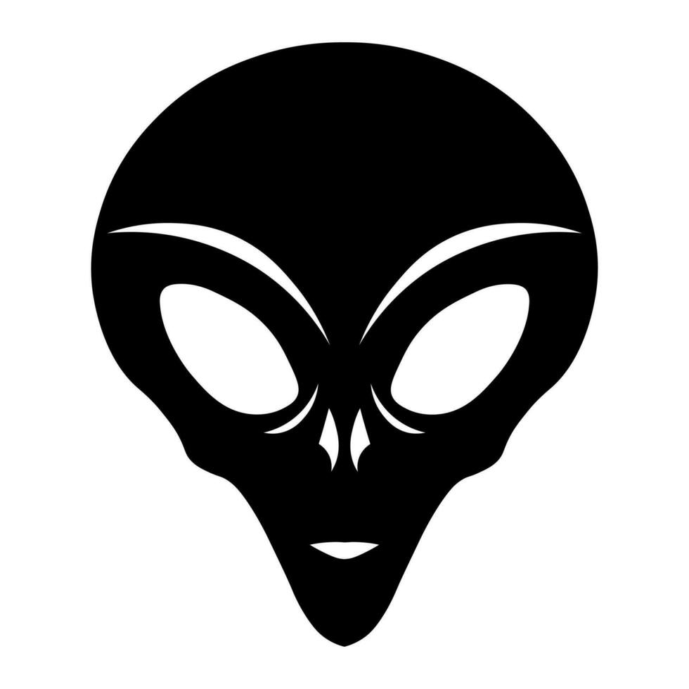 Alien vector black icon isolated on white background