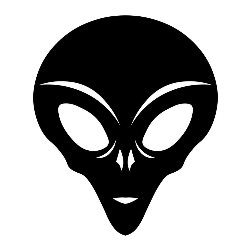 Alien vector black icon isolated on white background