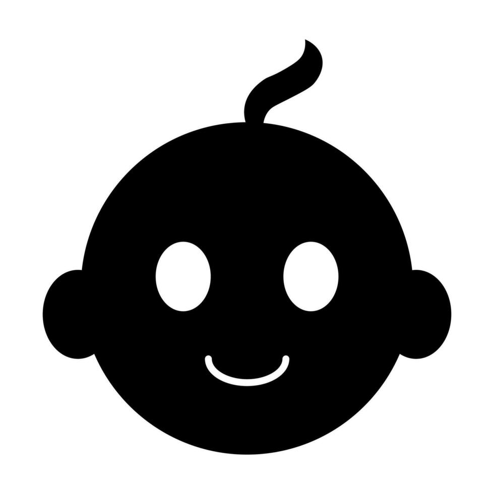 Baby black icon isolated on white background vector