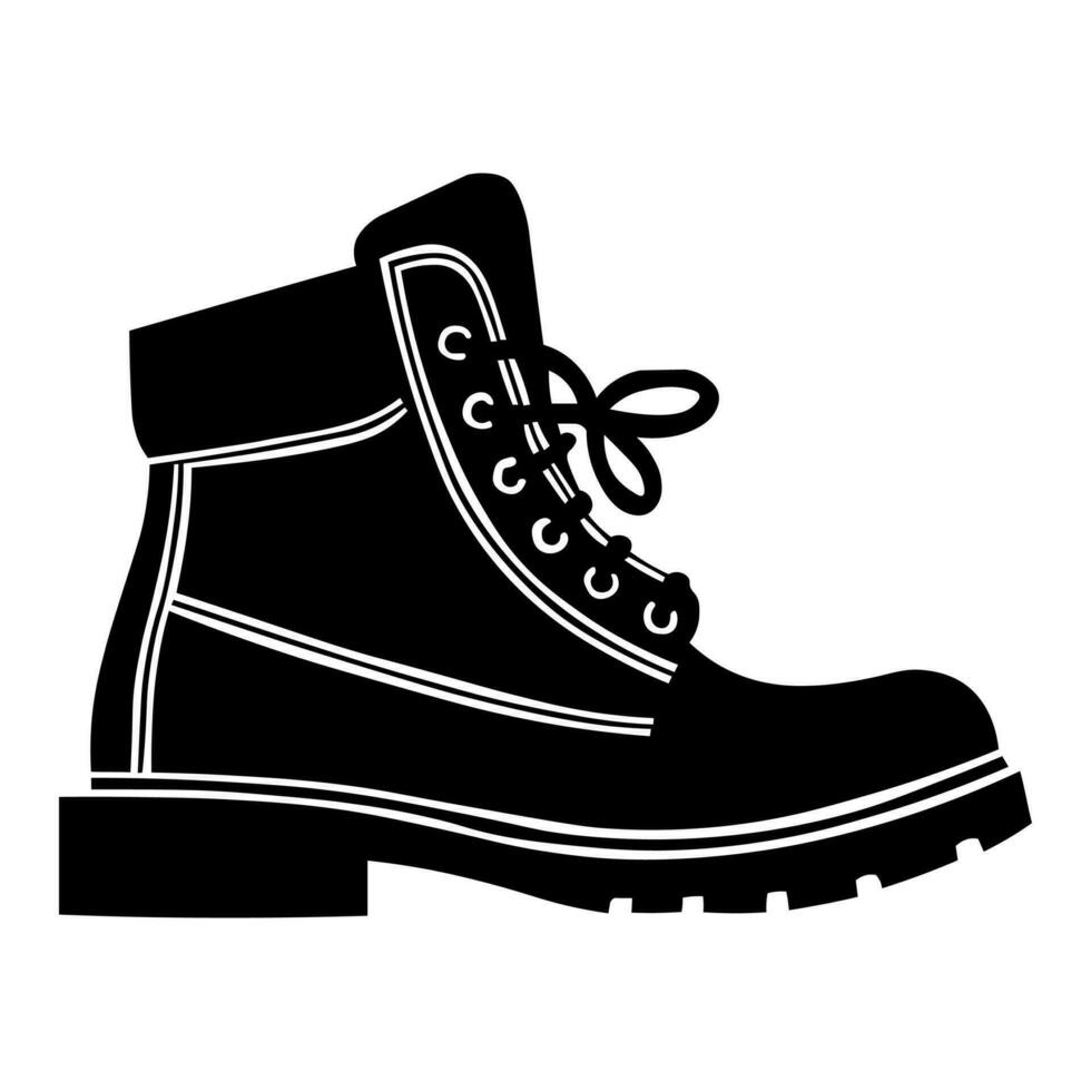 Boot vector black icon isolated on white background