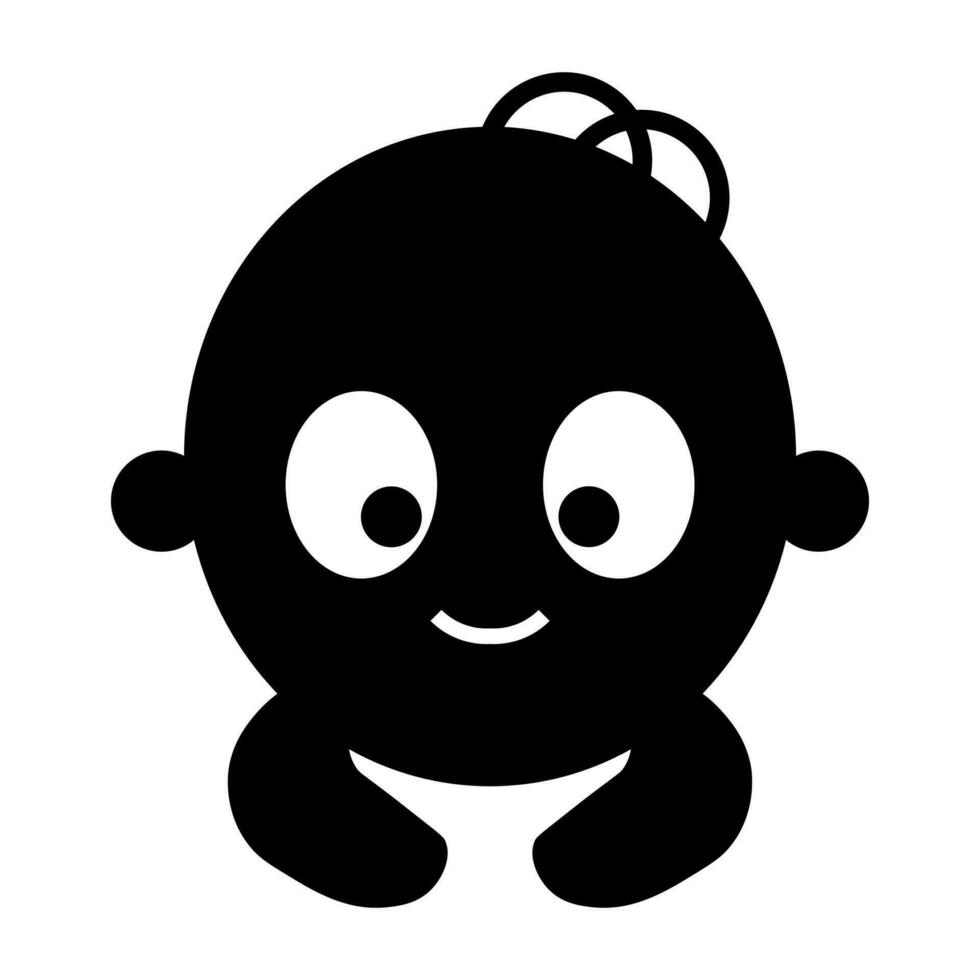 bebé negro icono aislado en blanco antecedentes vector