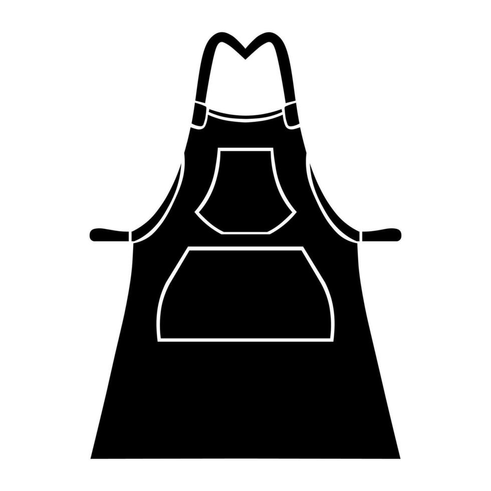 Apron vector black icon isolated on white background