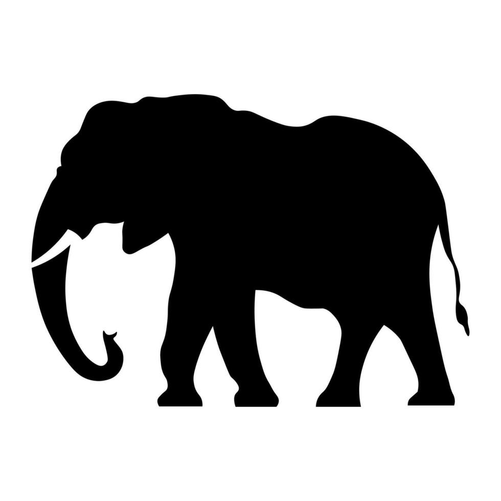 Elephant black icon isolated on white background vector