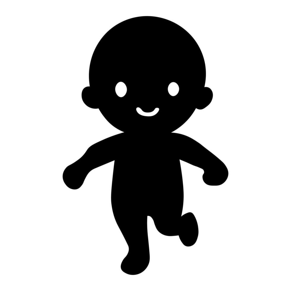 Baby black icon isolated on white background vector