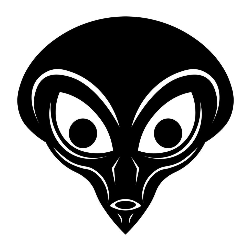 Alien vector black icon isolated on white background