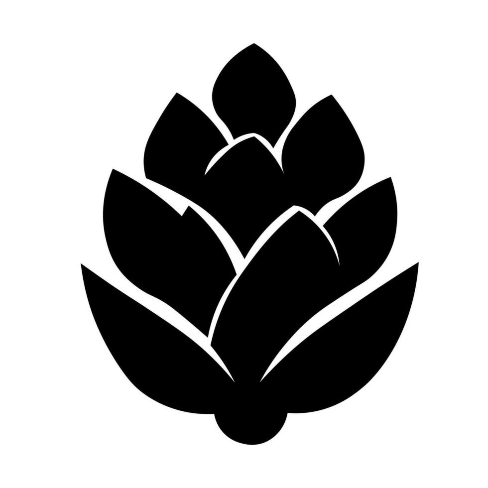 Pine cone black icon isolated on white background vector