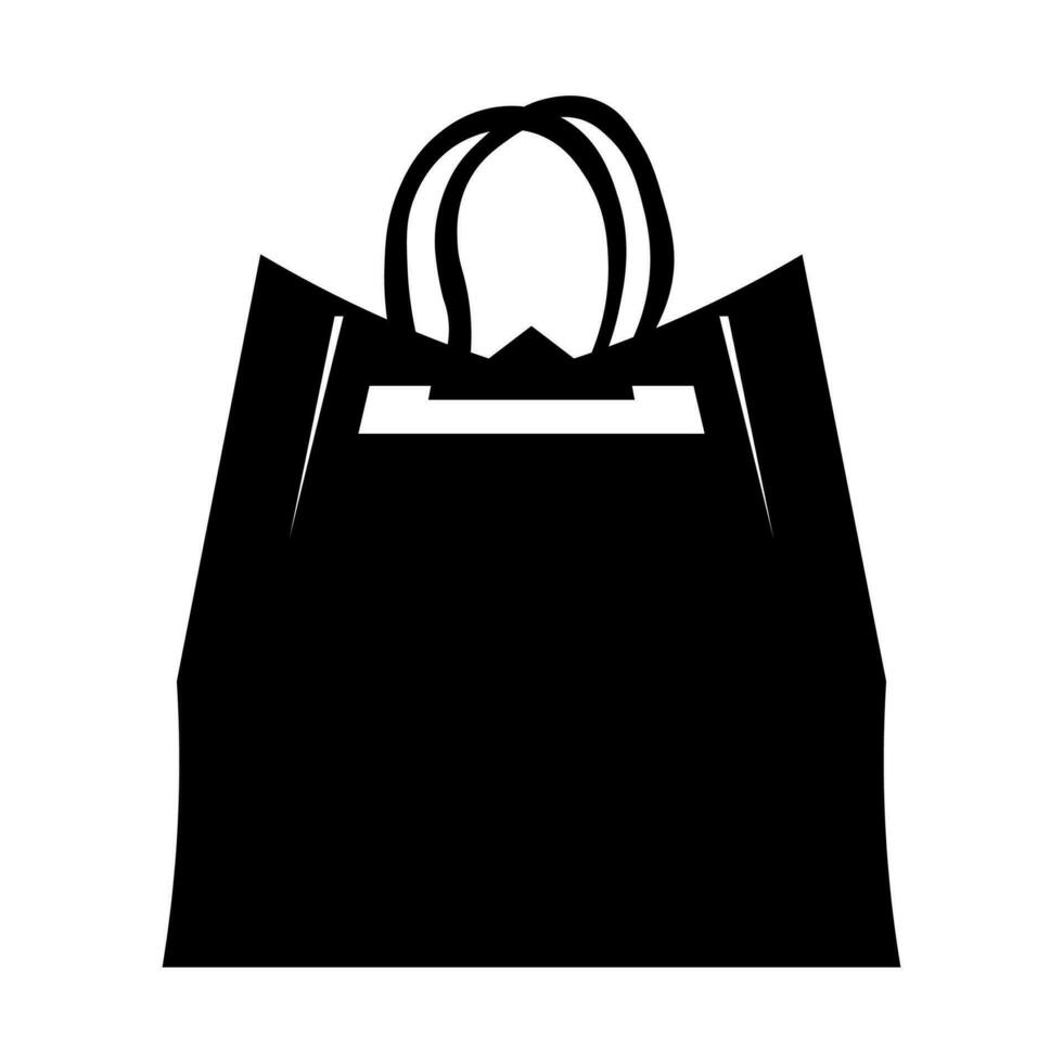 Bag vector black icon isolated on white background