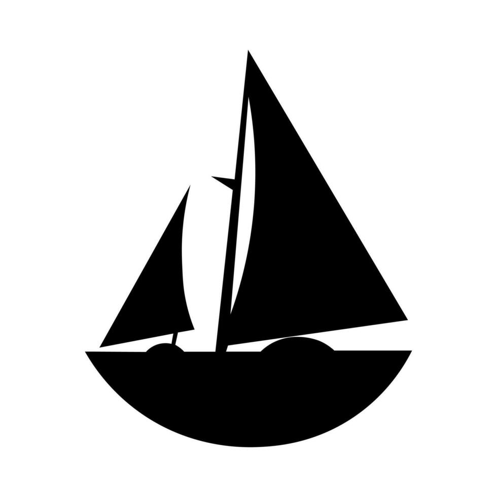 Boat vector black icon isolated on white background