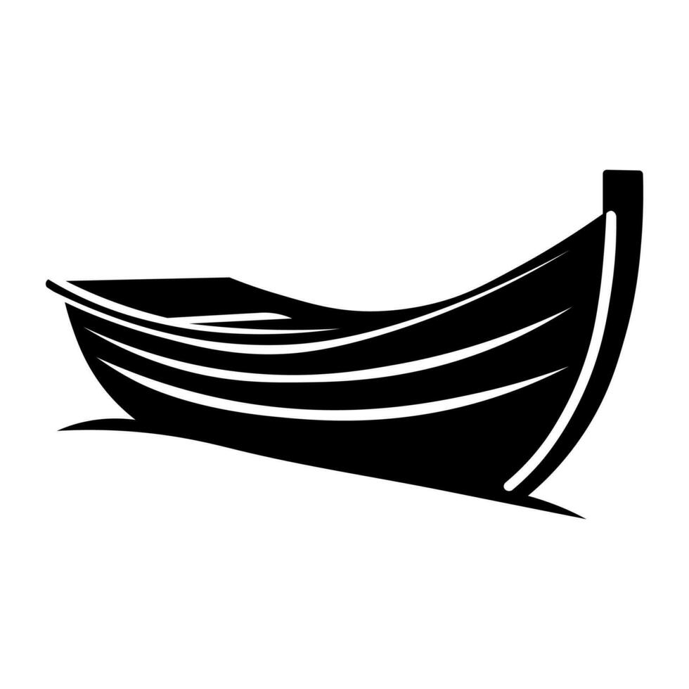 Boat vector black icon isolated on white background