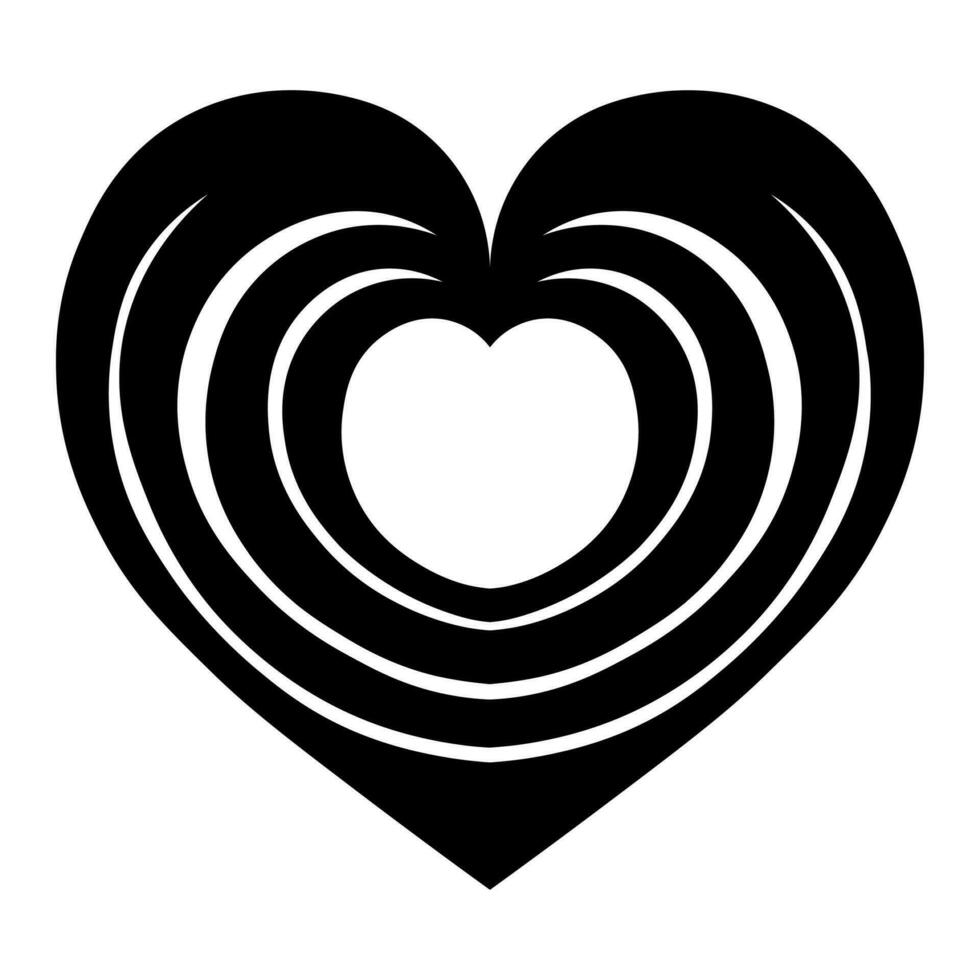 Abstract heart black icon isolated on white background vector