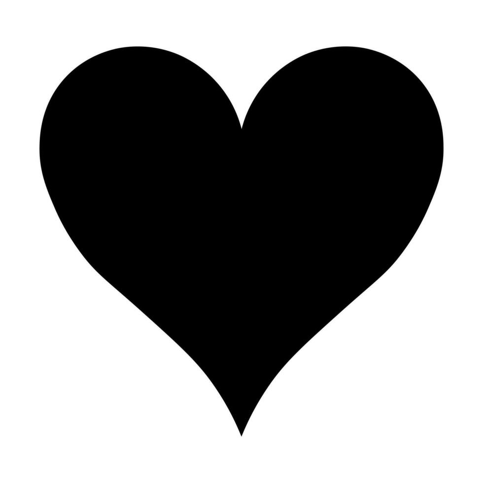Abstract heart black icon isolated on white background vector
