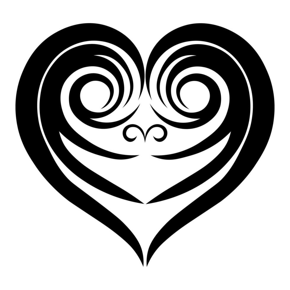 Abstract heart black icon isolated on white background vector
