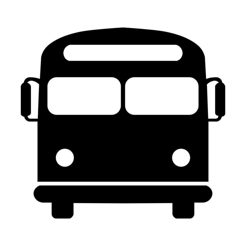 Bus black icon isolated on white background vector