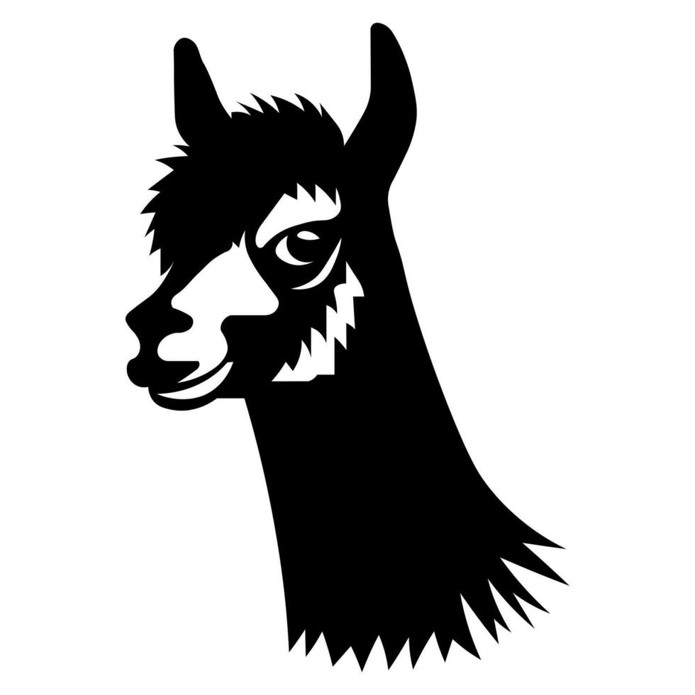 Alpaca vector black icon isolated on white background