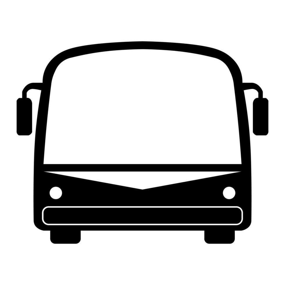 Bus black icon isolated on white background vector