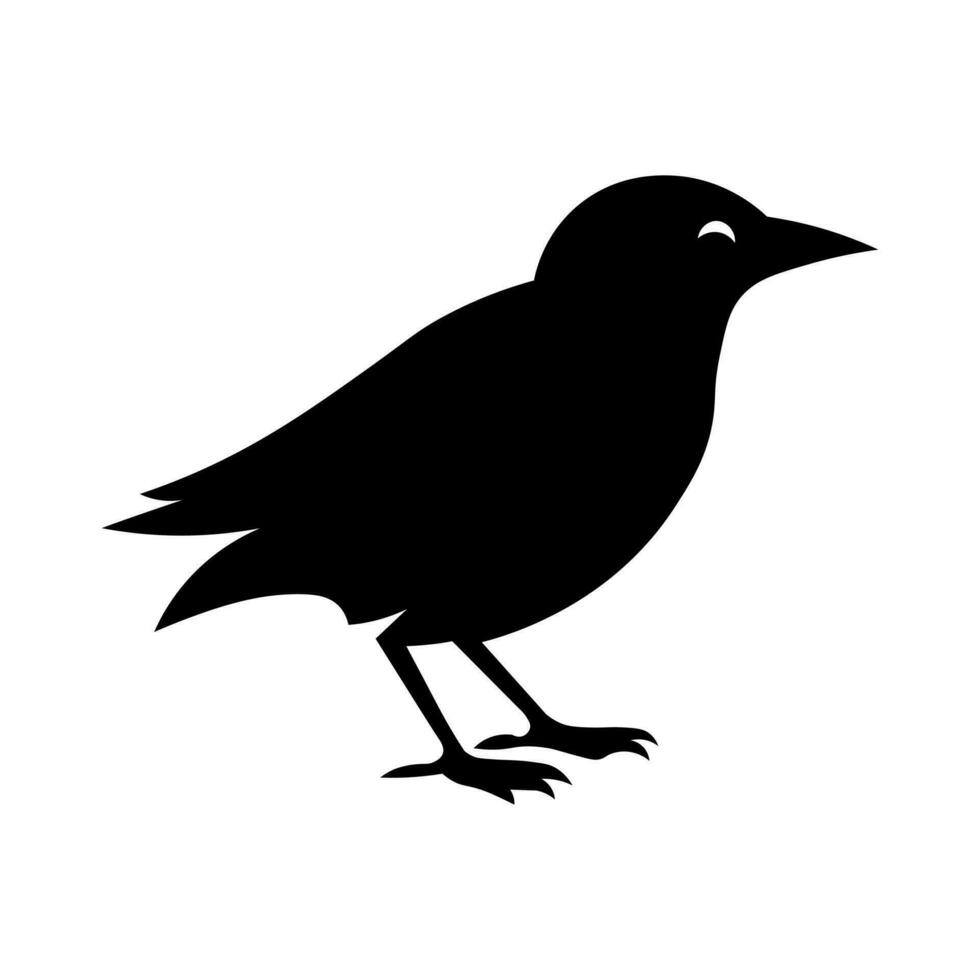 pájaro vector negro icono aislado en blanco antecedentes