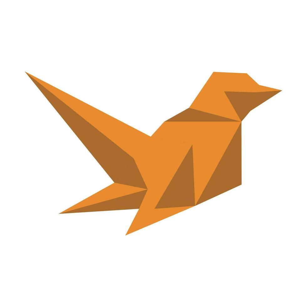 origami pájaro ilustración aislado en blanco antecedentes vector
