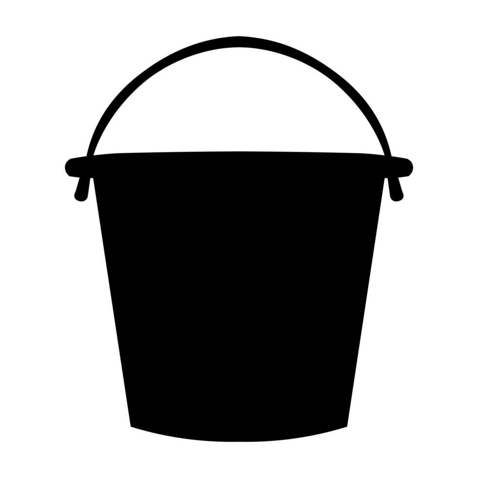 Bucket black icon isolated on white background vector