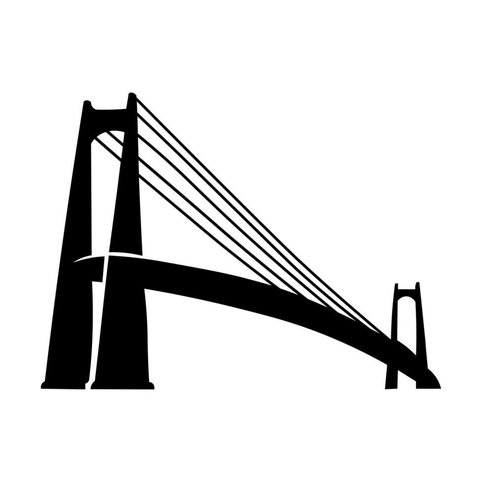 Bridge black icon isolated on white background vector