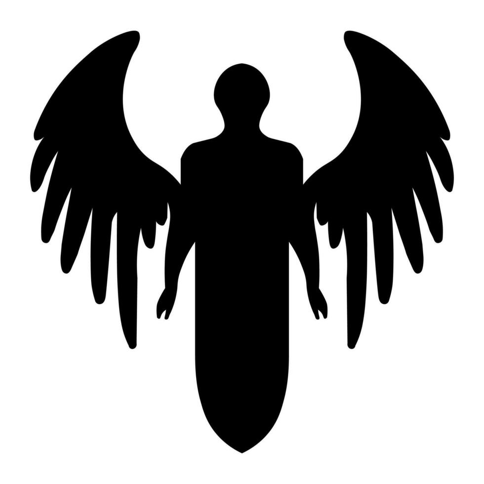 Angel vector black icon isolated on white background