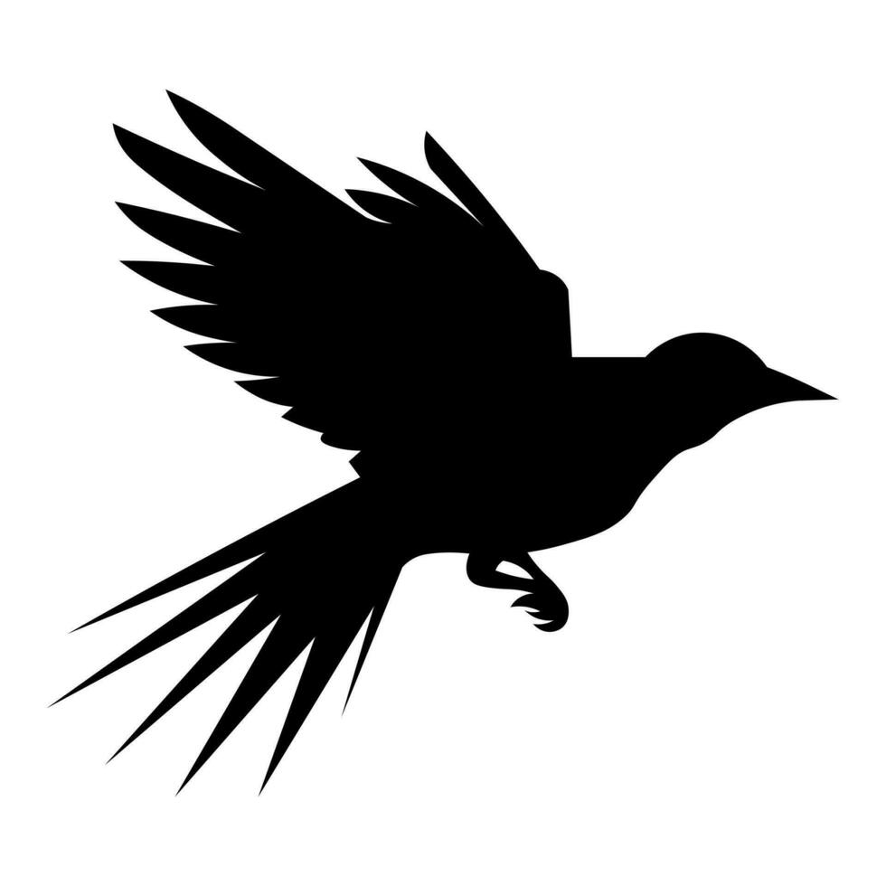 Bird vector black icon isolated on white background