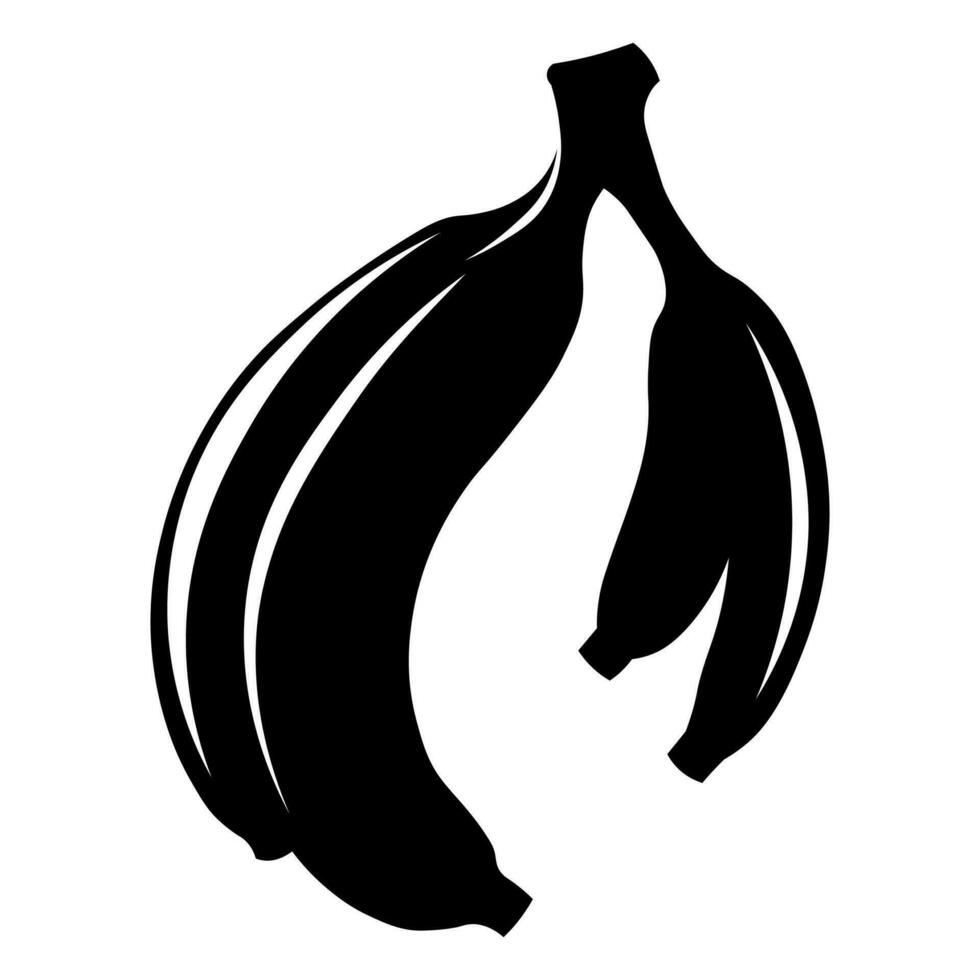 Banana vector black icon isolated on white background