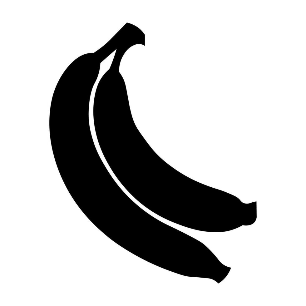 Banana vector black icon isolated on white background