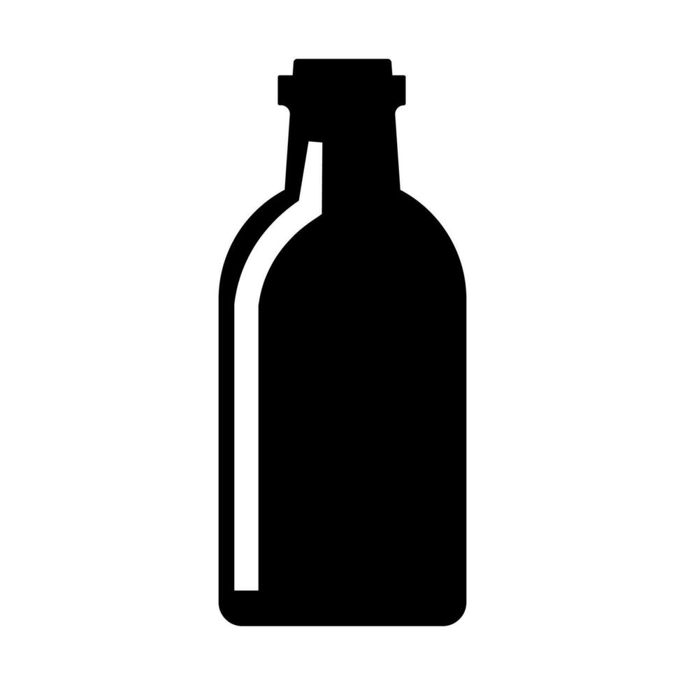 botella vector negro icono aislado en blanco antecedentes