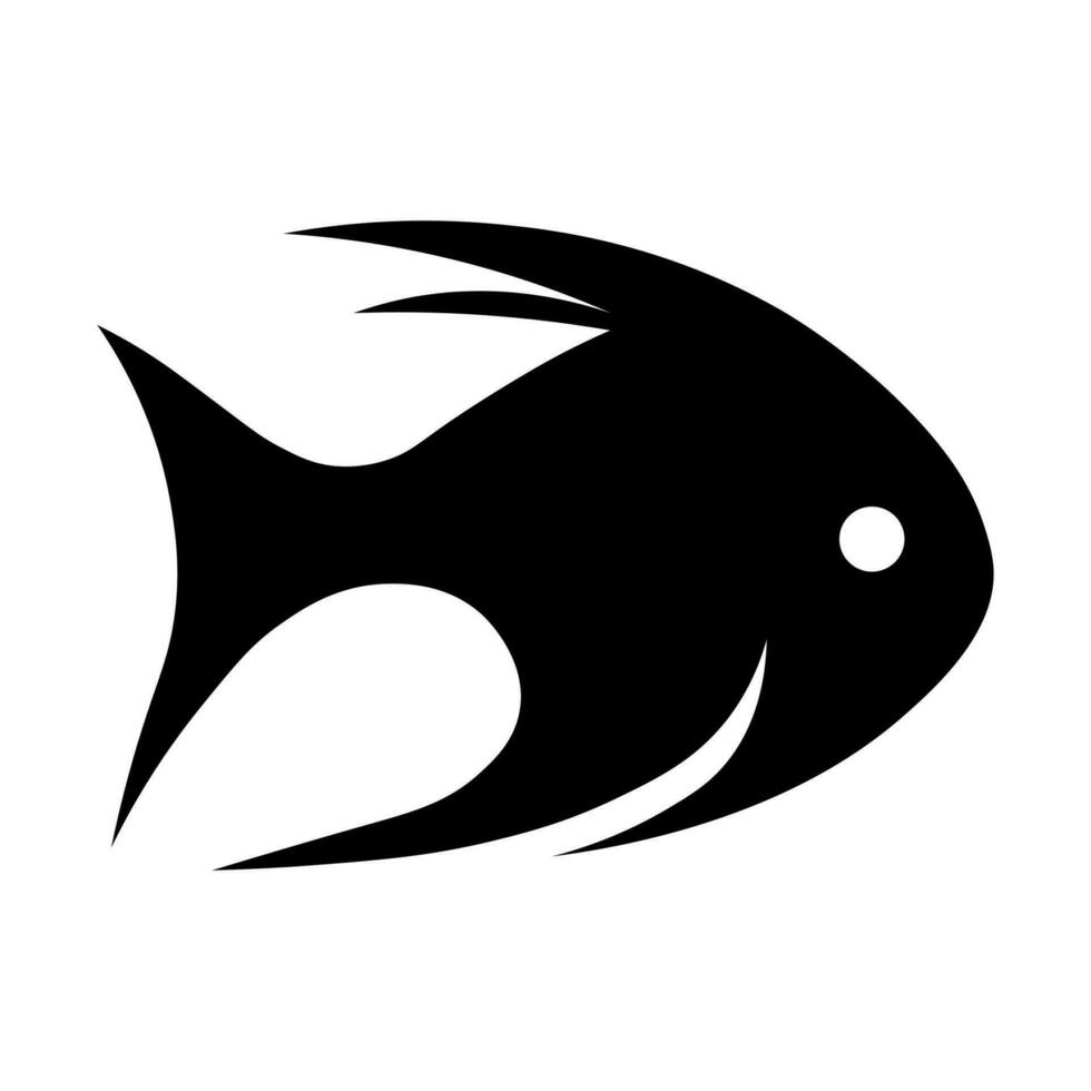 Fish black vector icon isolated on white background