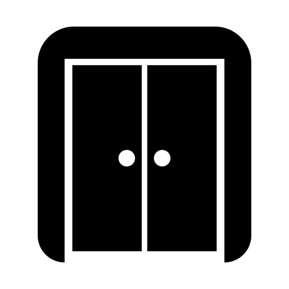 puerta negro vector icono aislado en blanco antecedentes