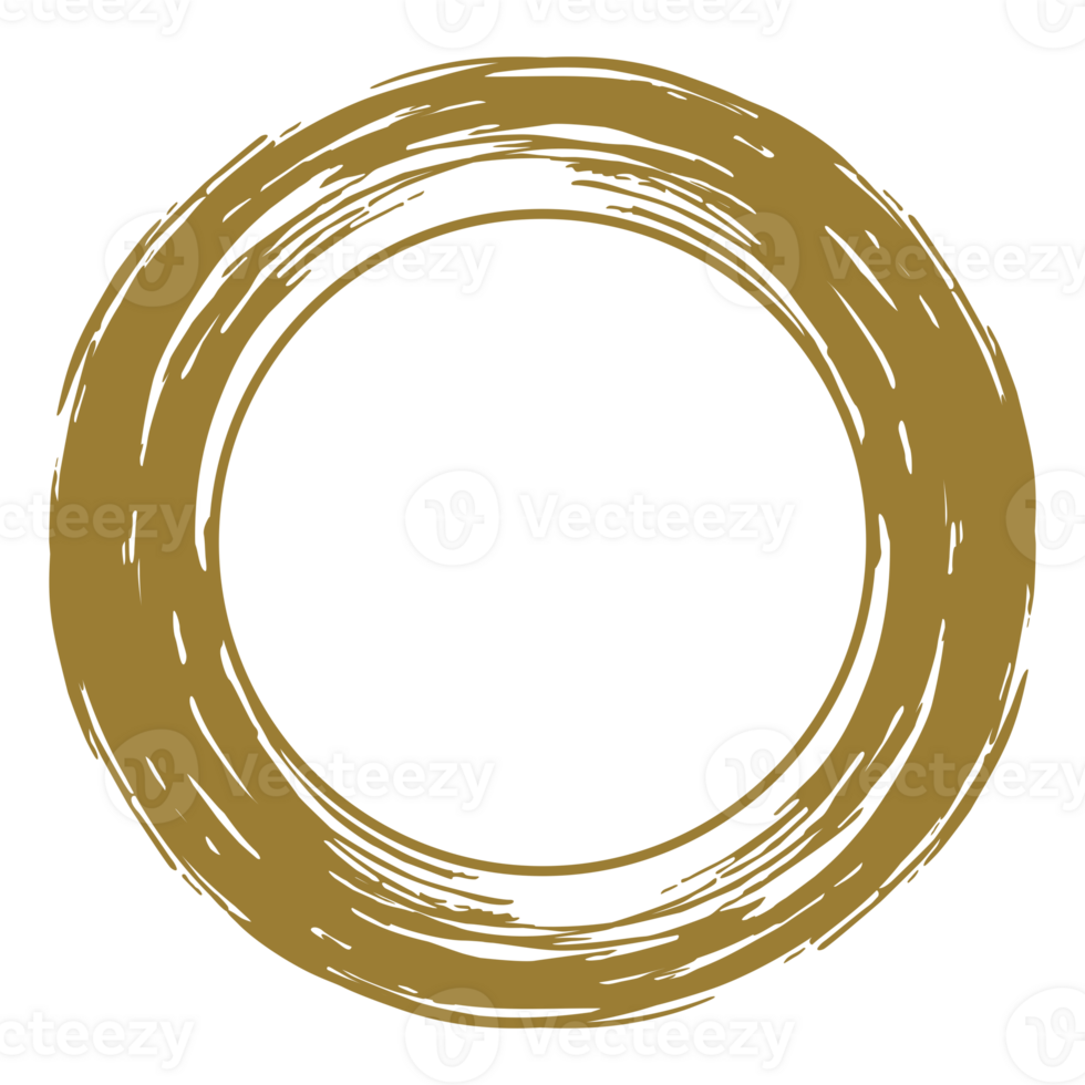 Zen Circle Icon Symbol on the Gold Color. Zen Illustration for Logo, Art Frame, Art Illustration, Website or Graphic Design Element. Format PNG