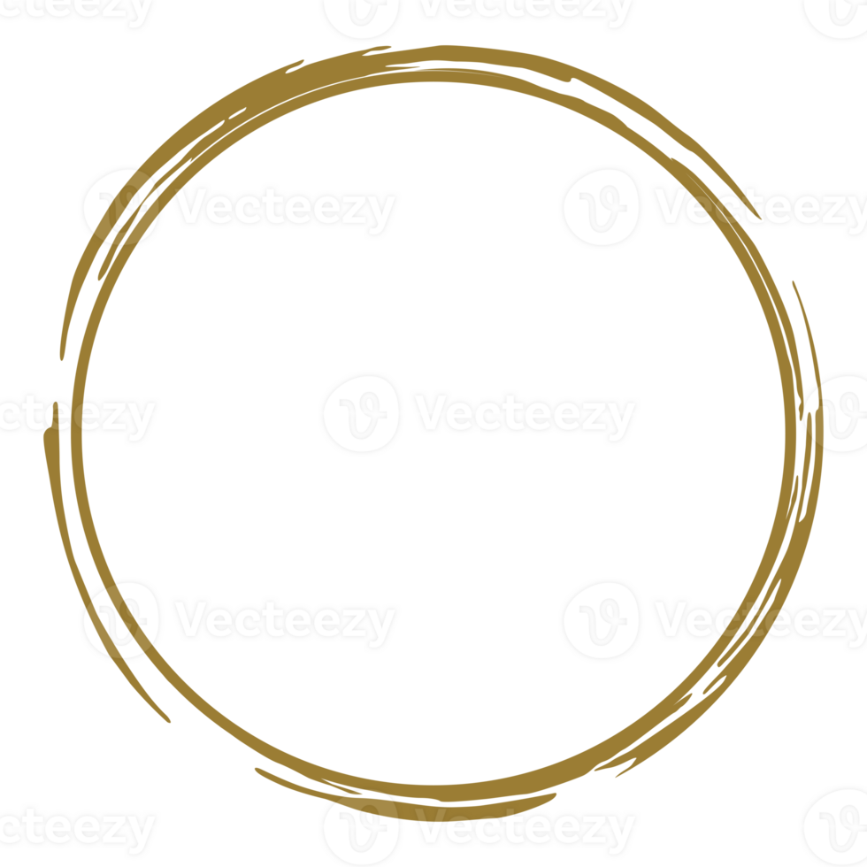 Zen Circle Icon Symbol on the Gold Color. Zen Illustration for Logo, Art Frame, Art Illustration, Website or Graphic Design Element. Format PNG