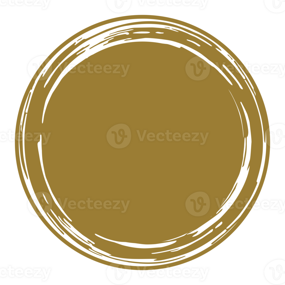 Zen Circle Icon Symbol on the Gold Color. Zen Illustration for Logo, Art Frame, Art Illustration, Website or Graphic Design Element. Format PNG
