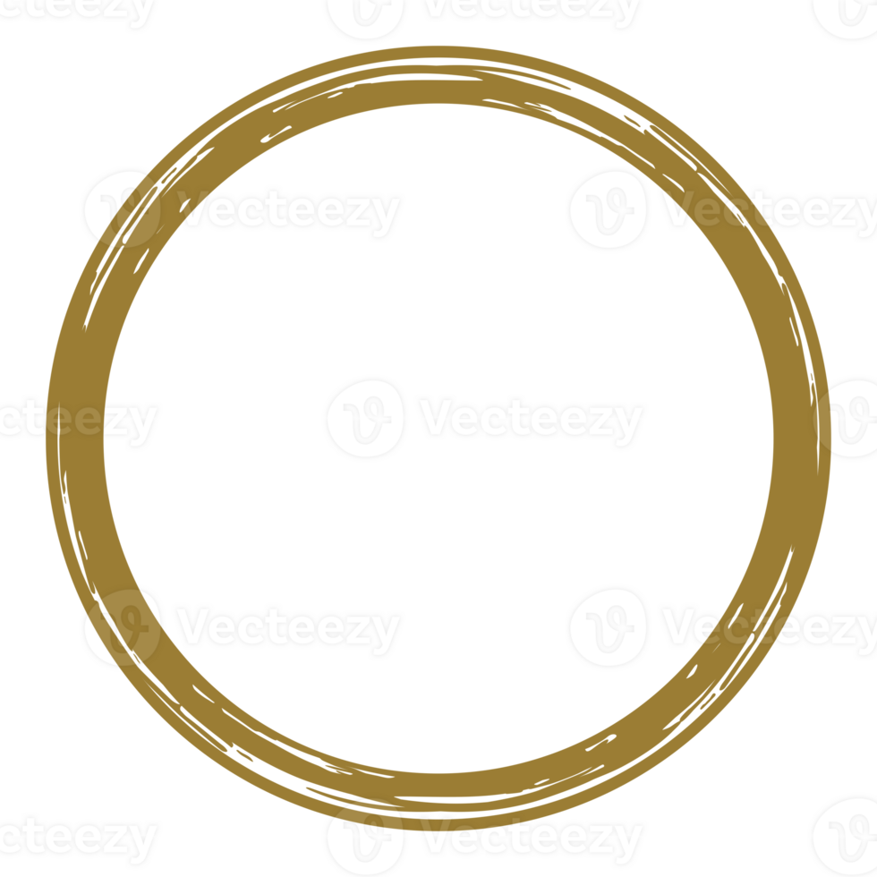 Zen Circle Icon Symbol on the Gold Color. Zen Illustration for Logo, Art Frame, Art Illustration, Website or Graphic Design Element. Format PNG