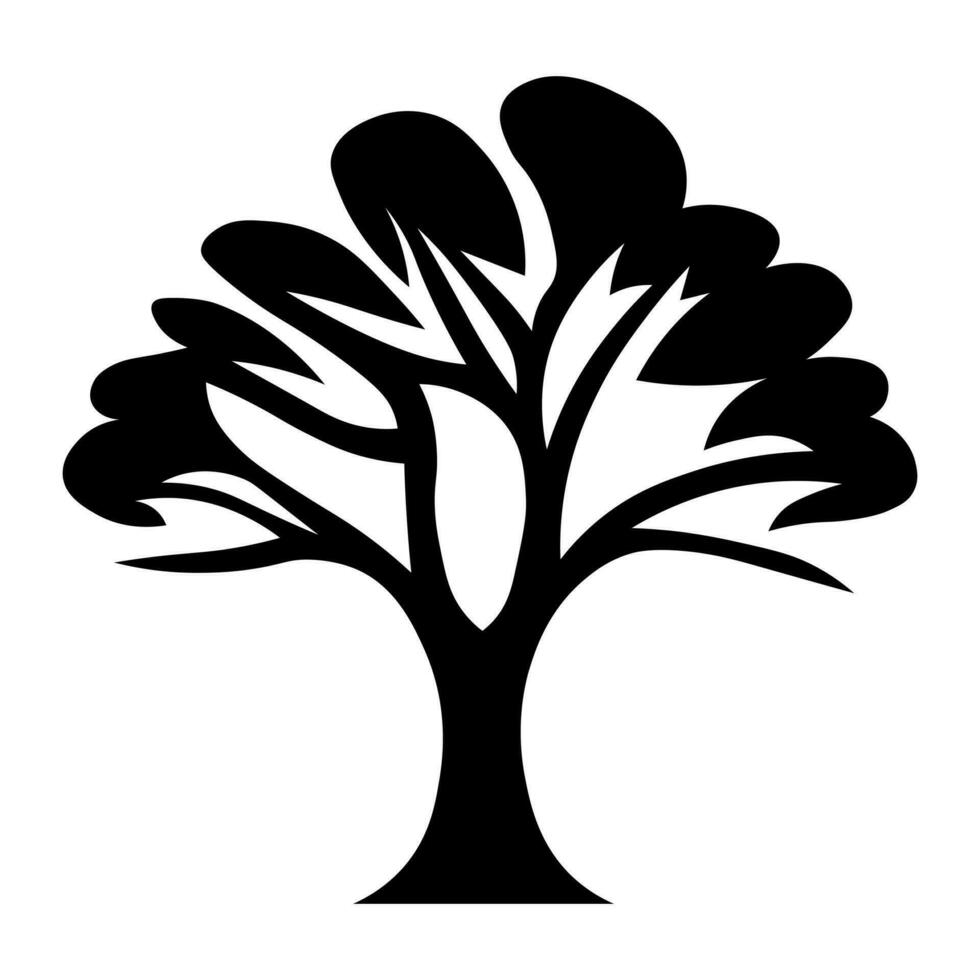 Tree black logo isolated on pure white background vector